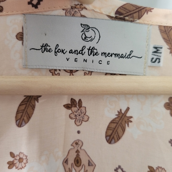 The Fox and The Mermaid Boho Southwestern Print Ximena Dress in Coconut - Picture 15 of 16